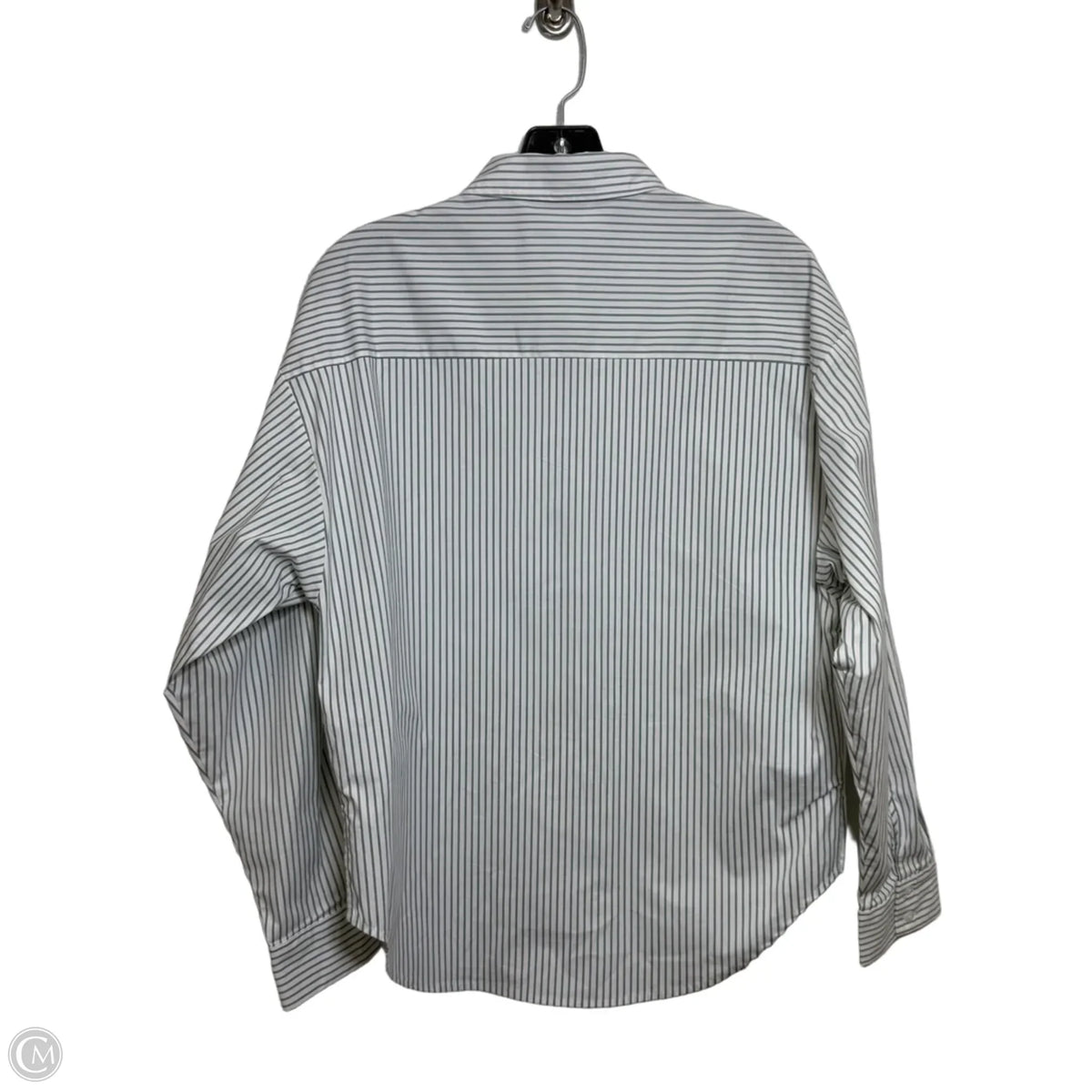 Top Long Sleeve By Express In Grey & White, Size: S