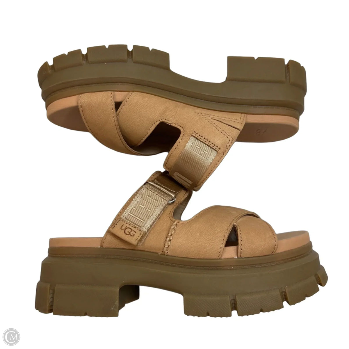 Sandals Designer By Ugg In Tan, Size: 8