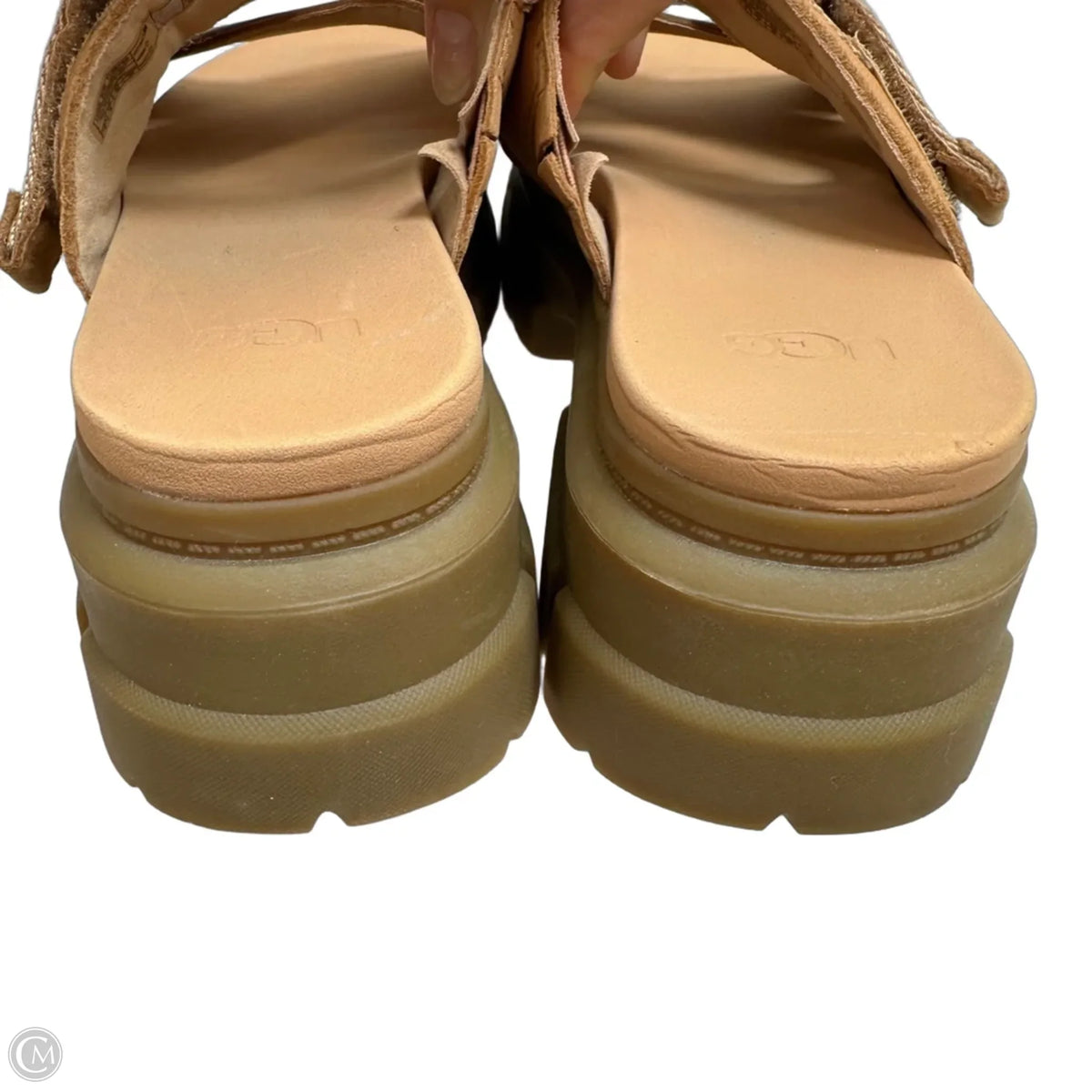 Sandals Designer By Ugg In Tan, Size: 8