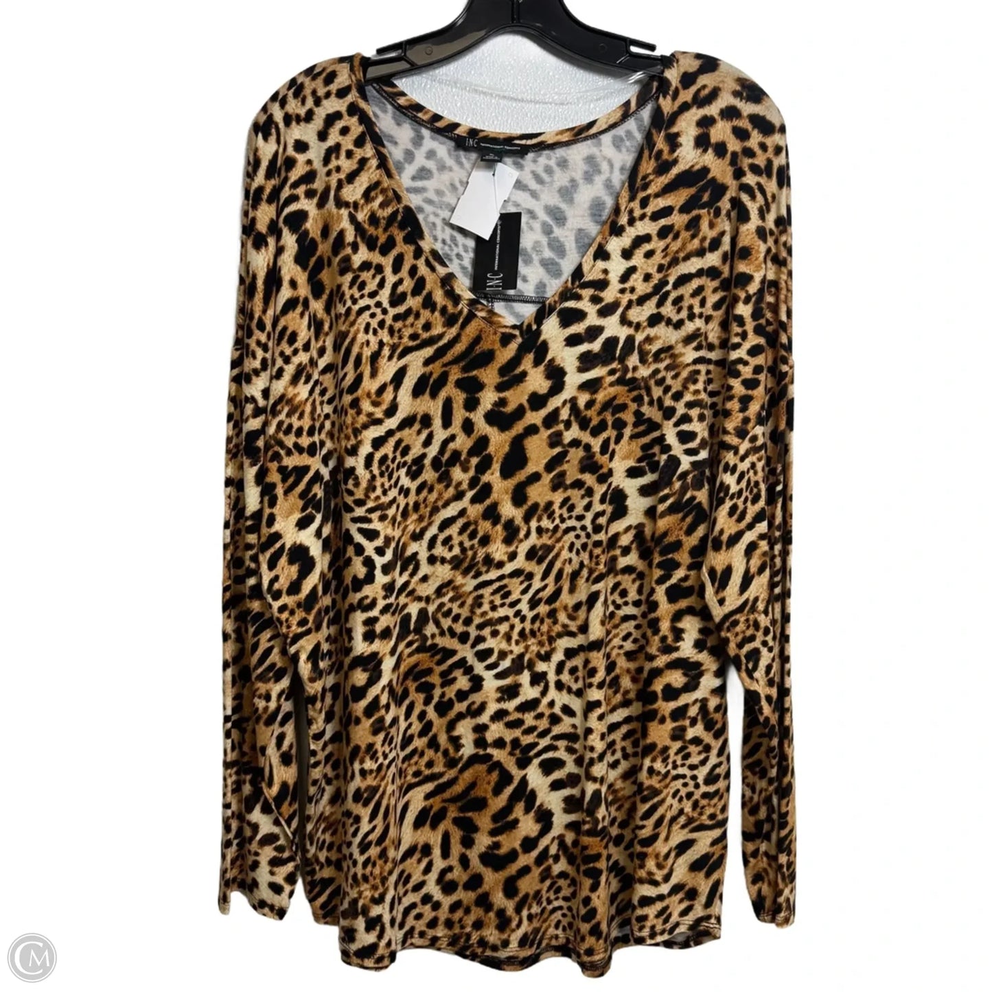Top Long Sleeve By Inc In Animal Print, Size: Xl