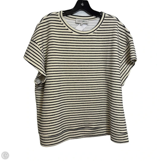 Top Short Sleeve By Veveret In Striped Pattern, Size: L