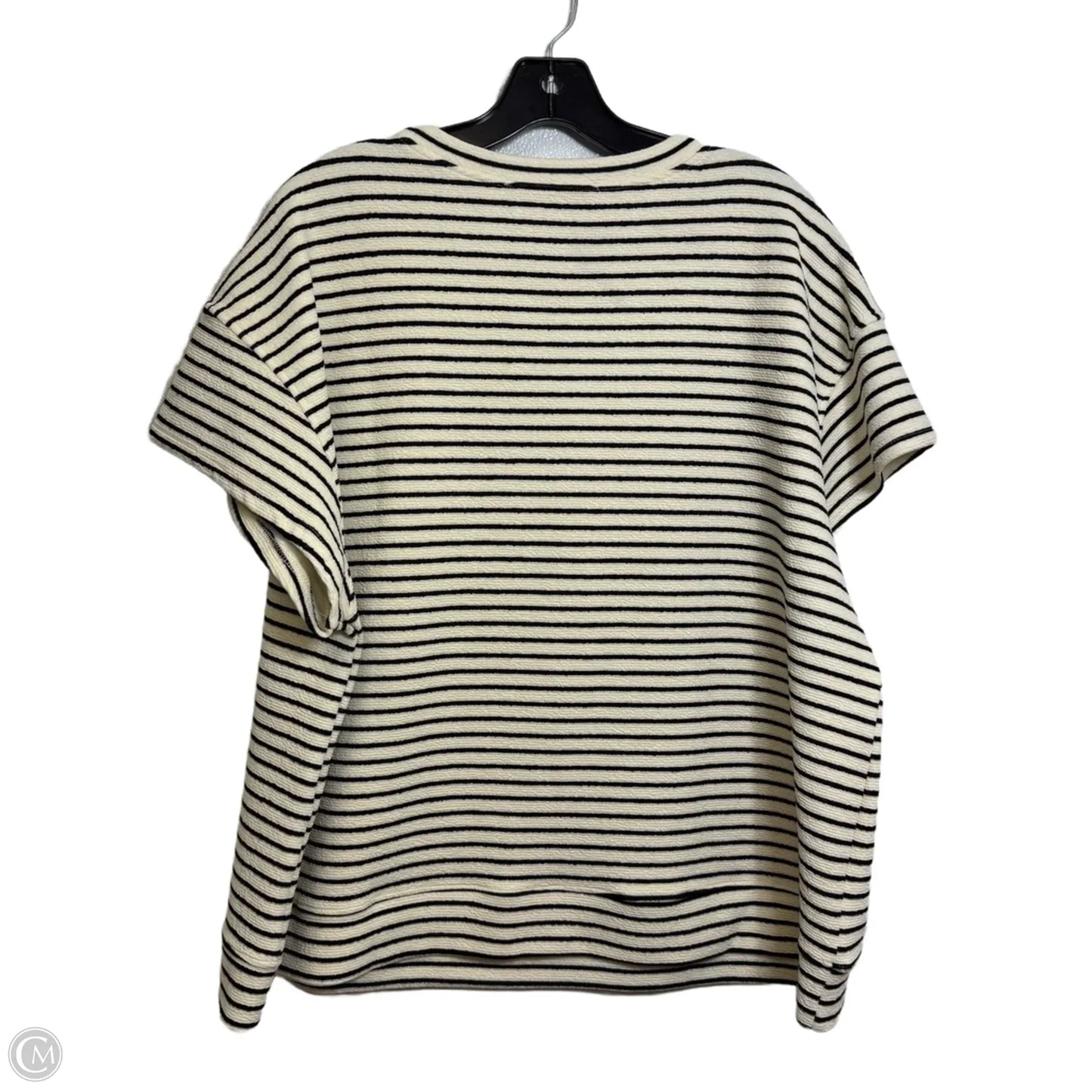 Top Short Sleeve By Veveret In Striped Pattern, Size: L