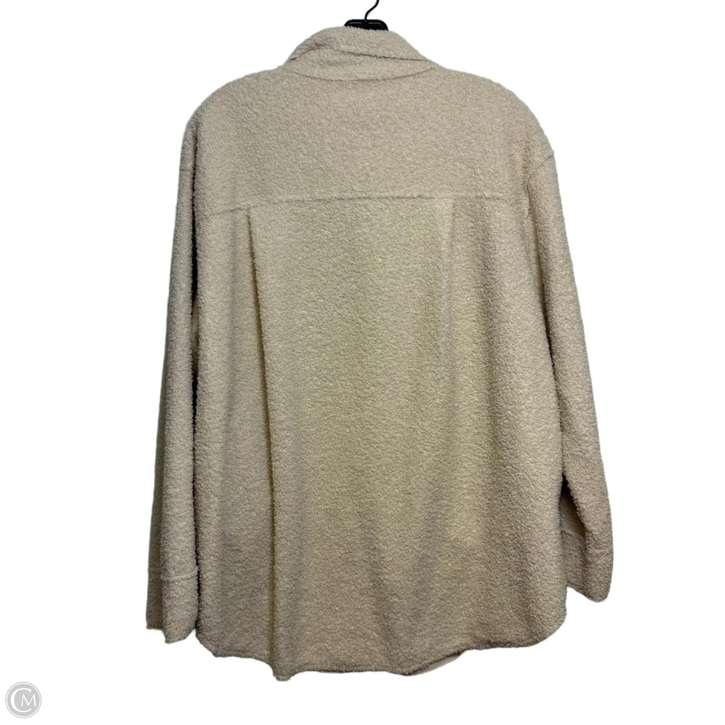 Jacket Shirt By Clothes Mentor In Cream, Size: L