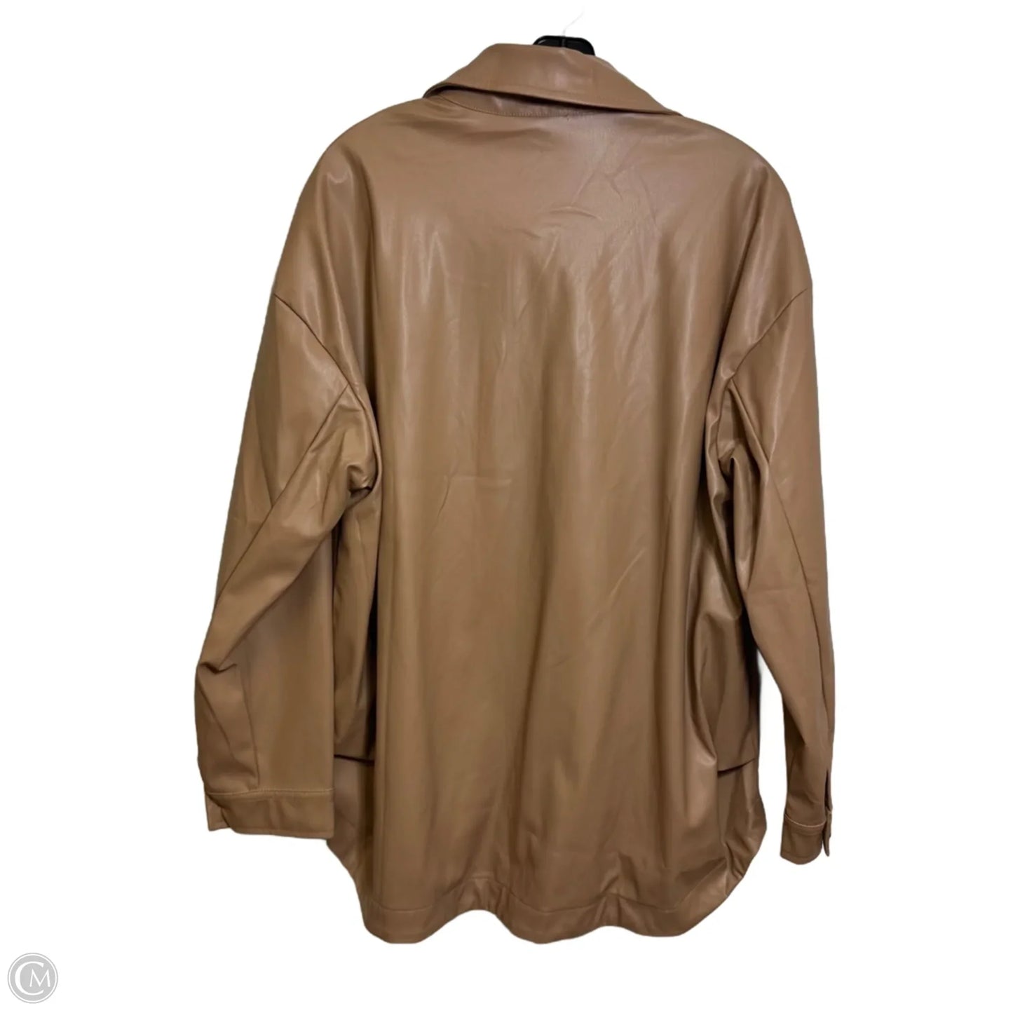 Jacket Shirt By Thml In Brown, Size: L
