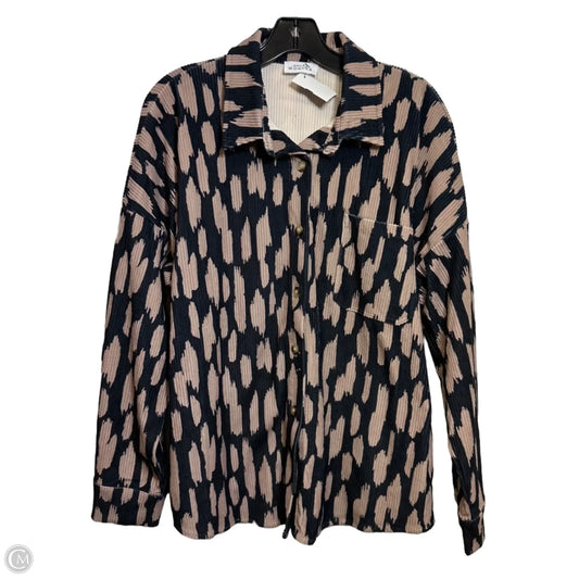 Top Long Sleeve By Emily Wonder In Black & Tan, Size: L