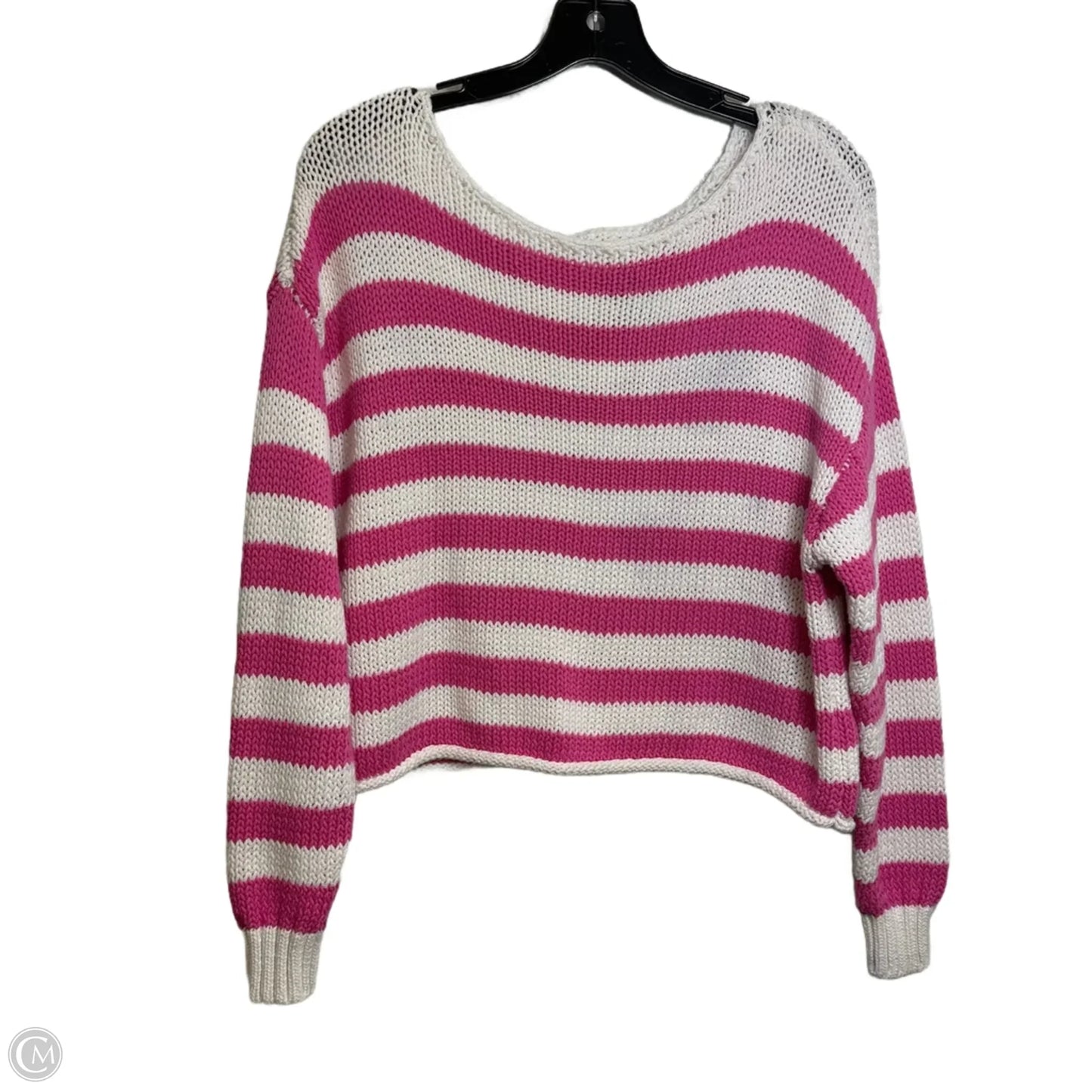 Sweater By Aerie In Pink & White, Size: S