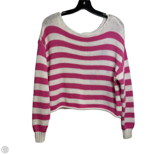 Sweater By Aerie In Pink & White, Size: S