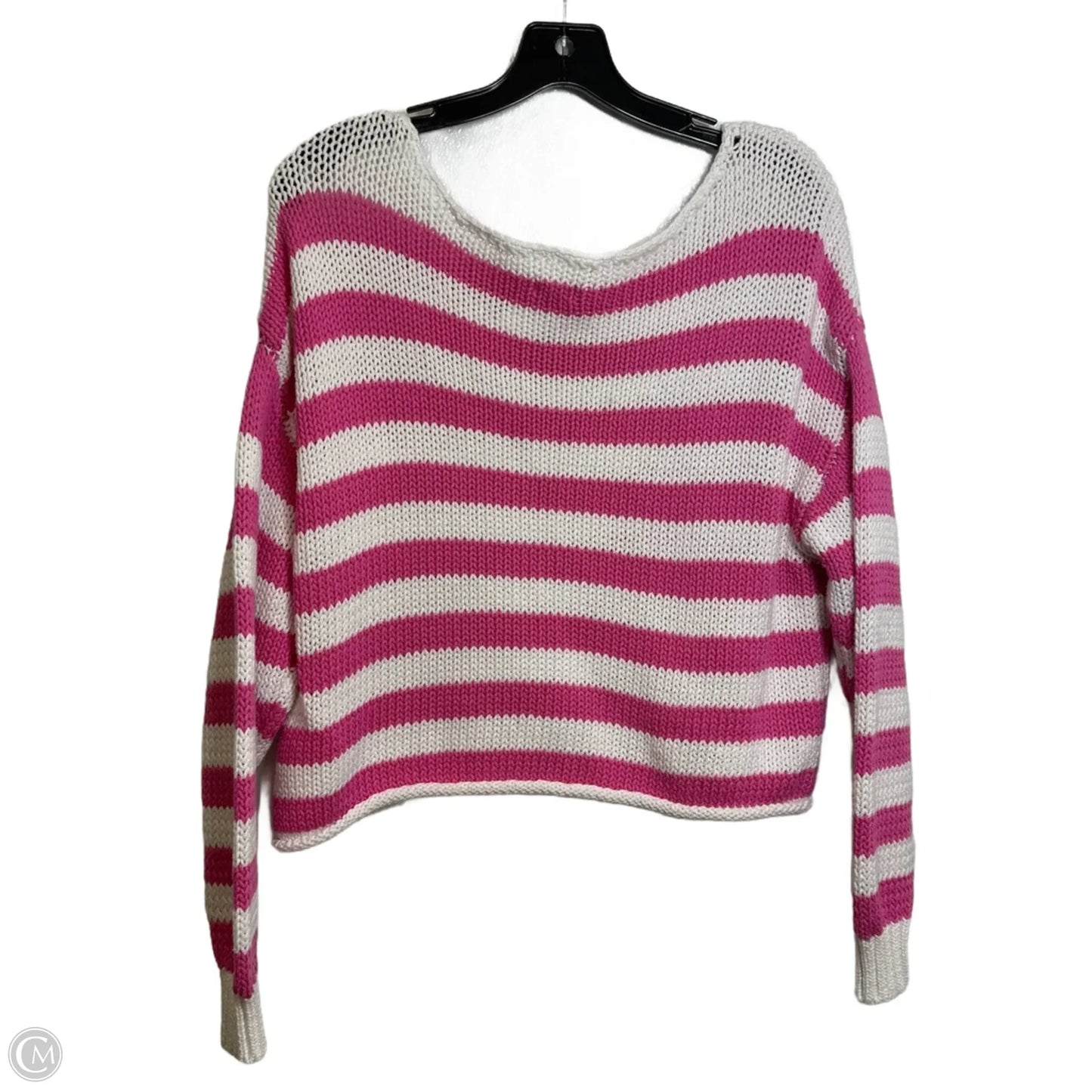 Sweater By Aerie In Pink & White, Size: S