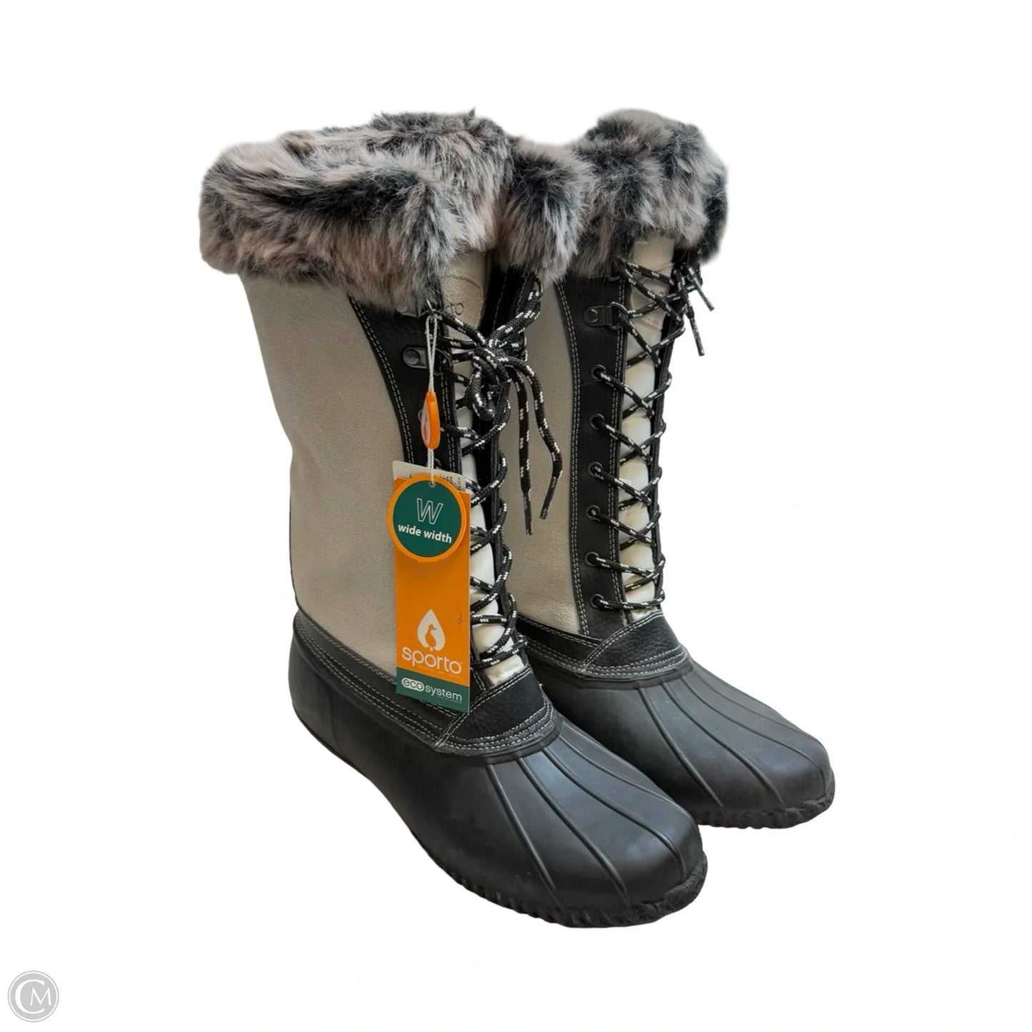 Boots Snow By Sporto In Black & Grey, Size: 10