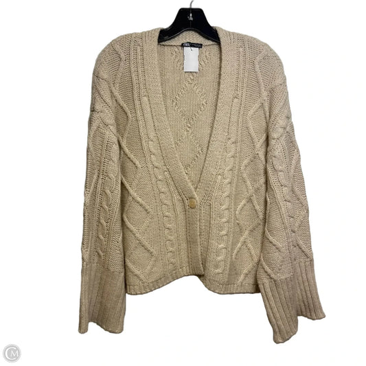 Cardigan By Zara In Cream, Size: Xs