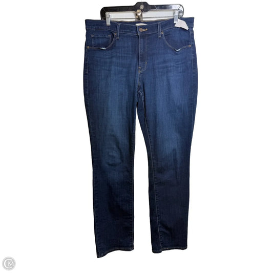 Jeans Straight By Levis In Blue Denim, Size: 14