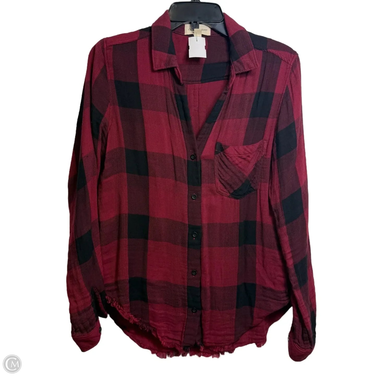 Top Long Sleeve By Cloth & Stone In Maroon, Size: S