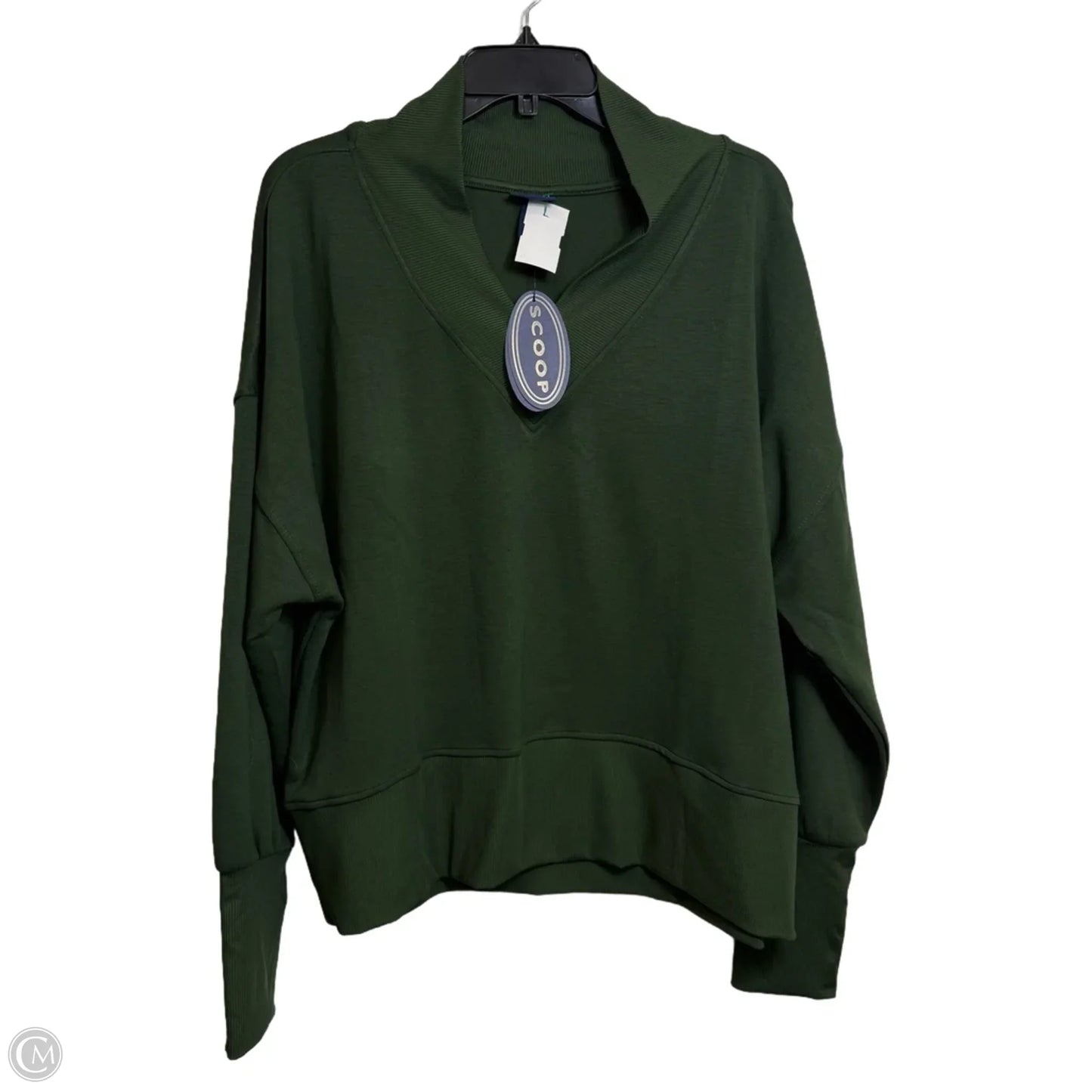 Sweatshirt Collar By Scoop In Green, Size: Xxl