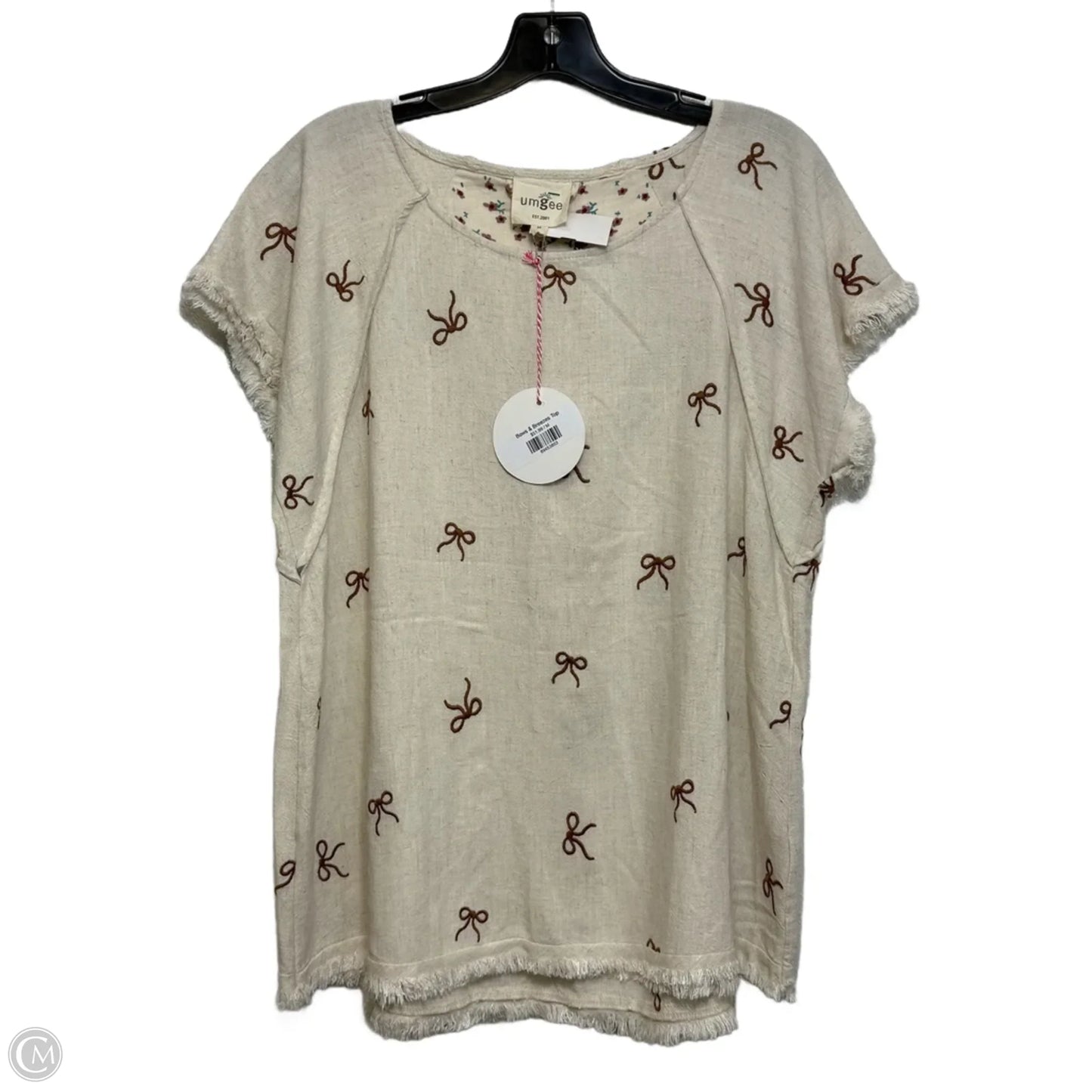 Top Short Sleeve By Umgee In Tan, Size: M