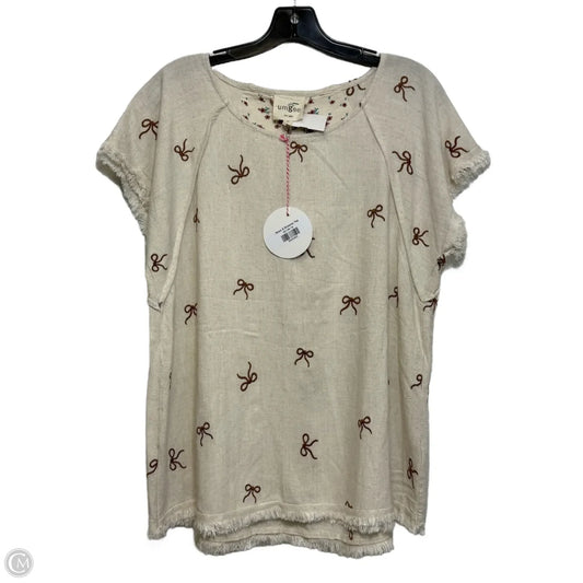 Top Short Sleeve By Umgee In Tan, Size: M