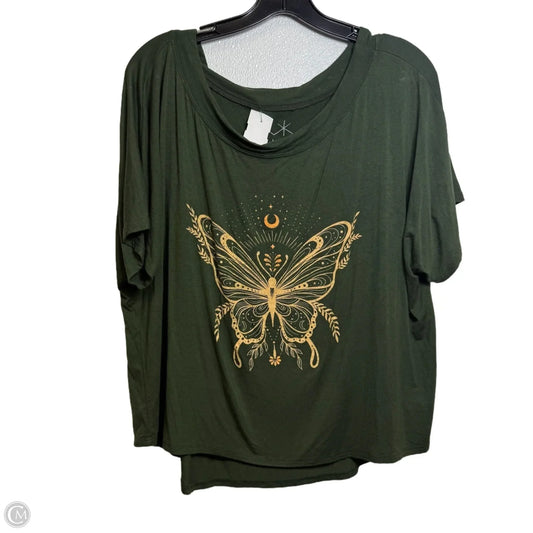 Top Short Sleeve By Life In Green, Size: 2x