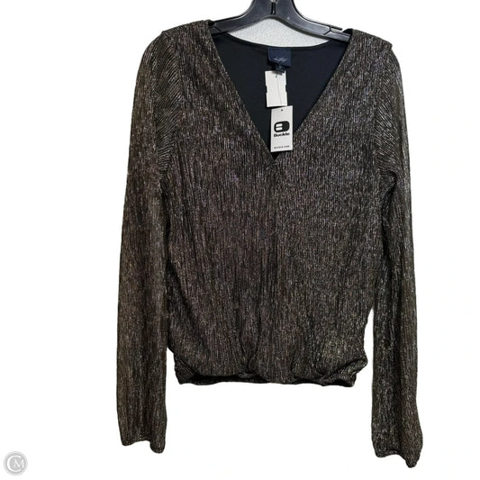 Top Long Sleeve By Daytrip In Gold, Size: M