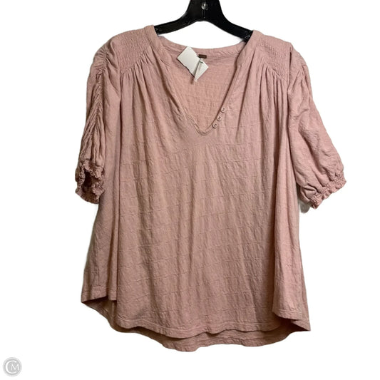 Top Short Sleeve By Free People In Pink, Size: M