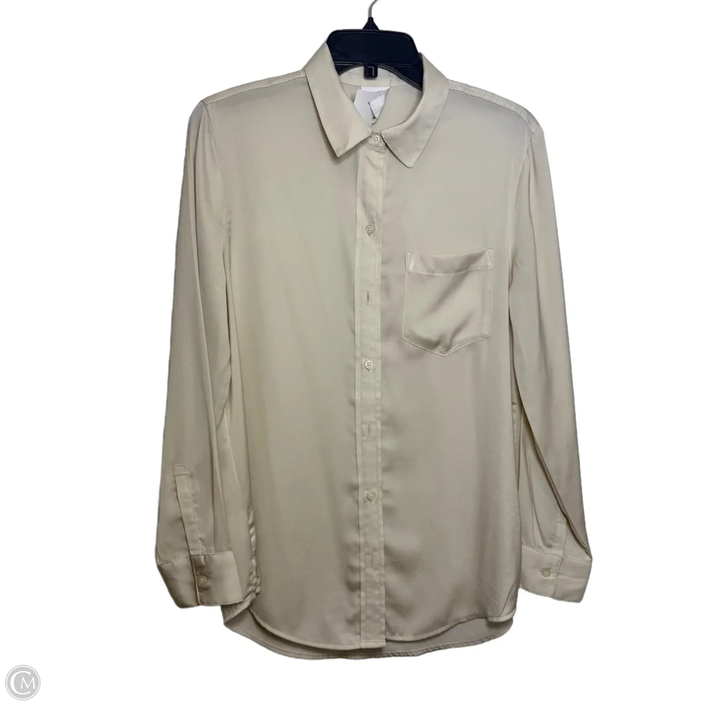 Blouse Long Sleeve By Gap In Cream, Size: S