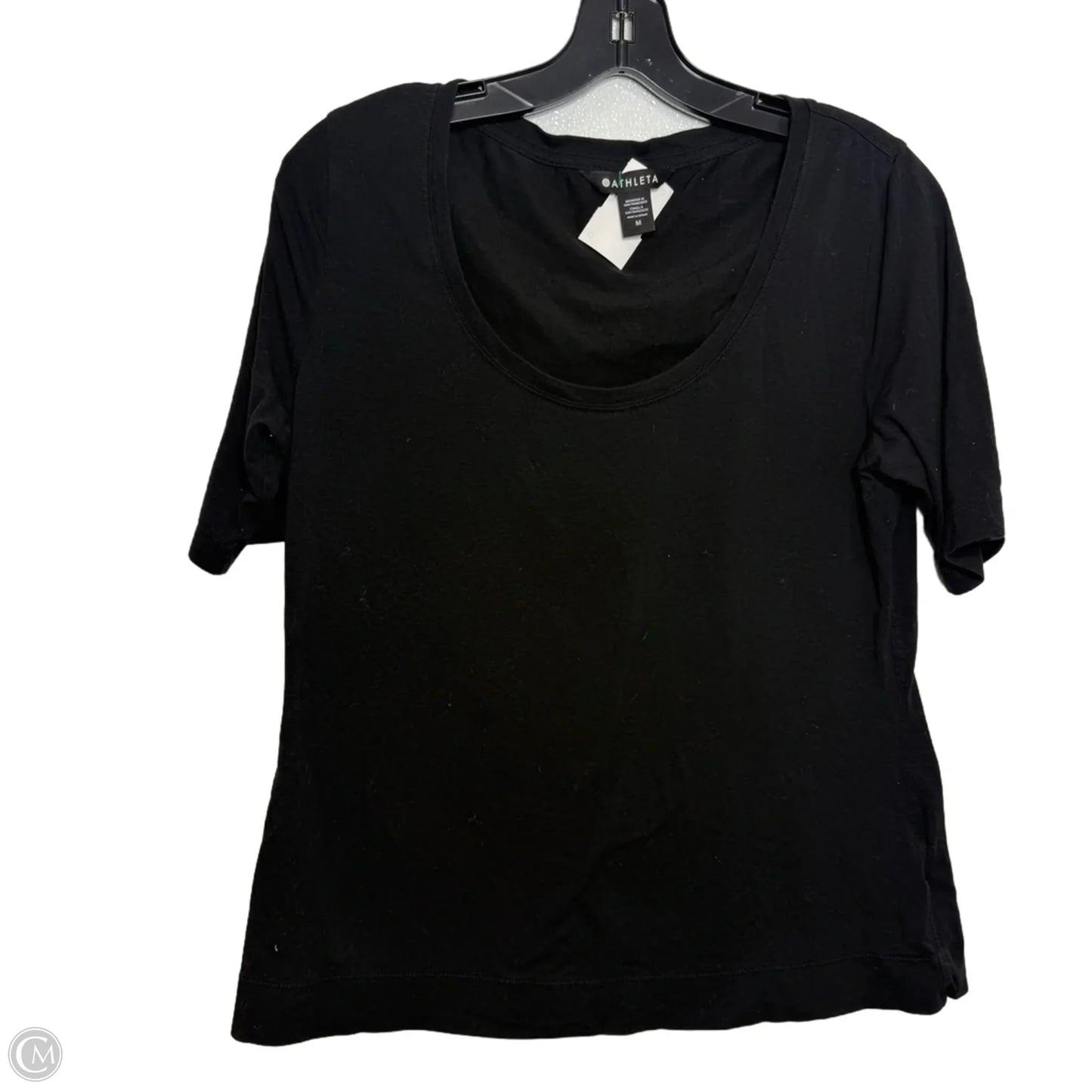 Athletic Top Short Sleeve By Athleta In Black, Size: M