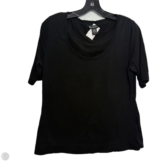 Athletic Top Short Sleeve By Athleta In Black, Size: M