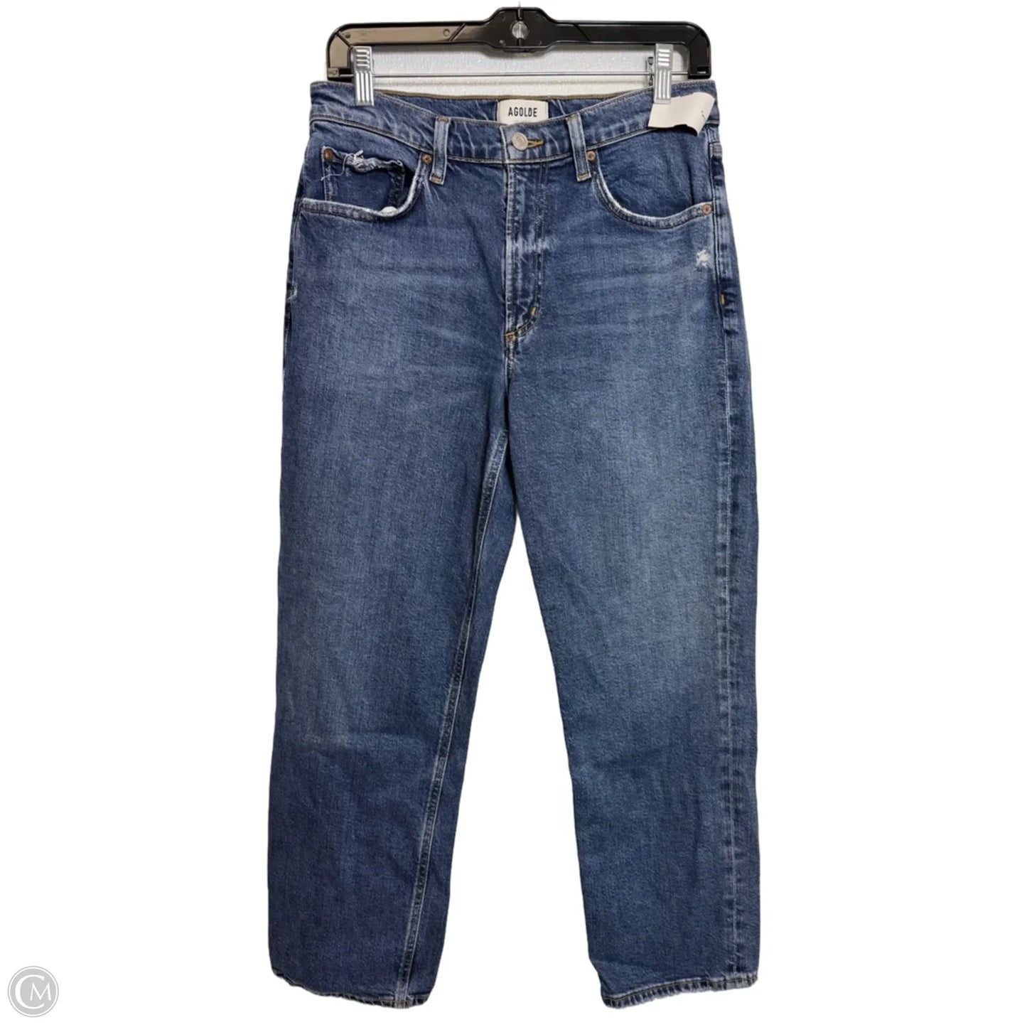 Jeans Cropped By Agolde In Blue Denim, Size: 4