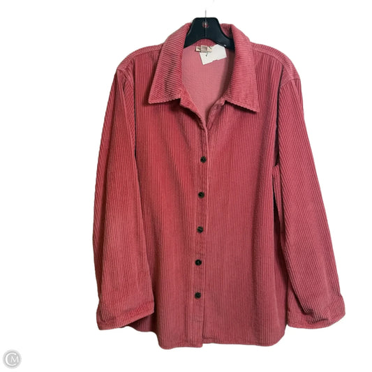 Jacket Shirt By J. Jill In Pink, Size: L