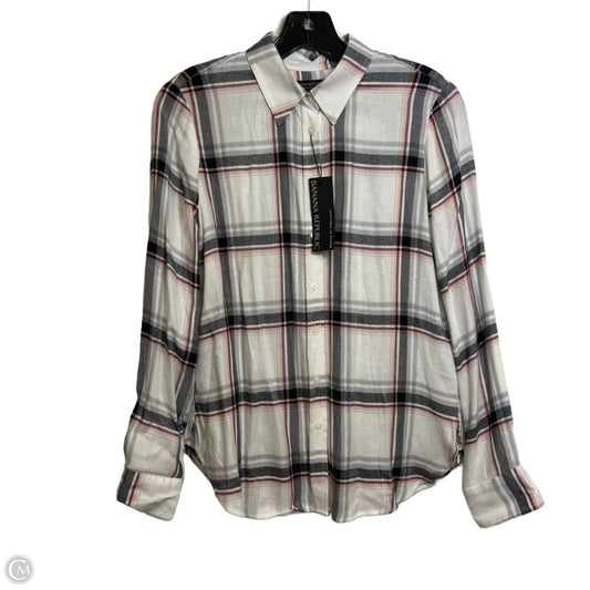 Top Long Sleeve By Banana Republic In Plaid Pattern, Size: Xs