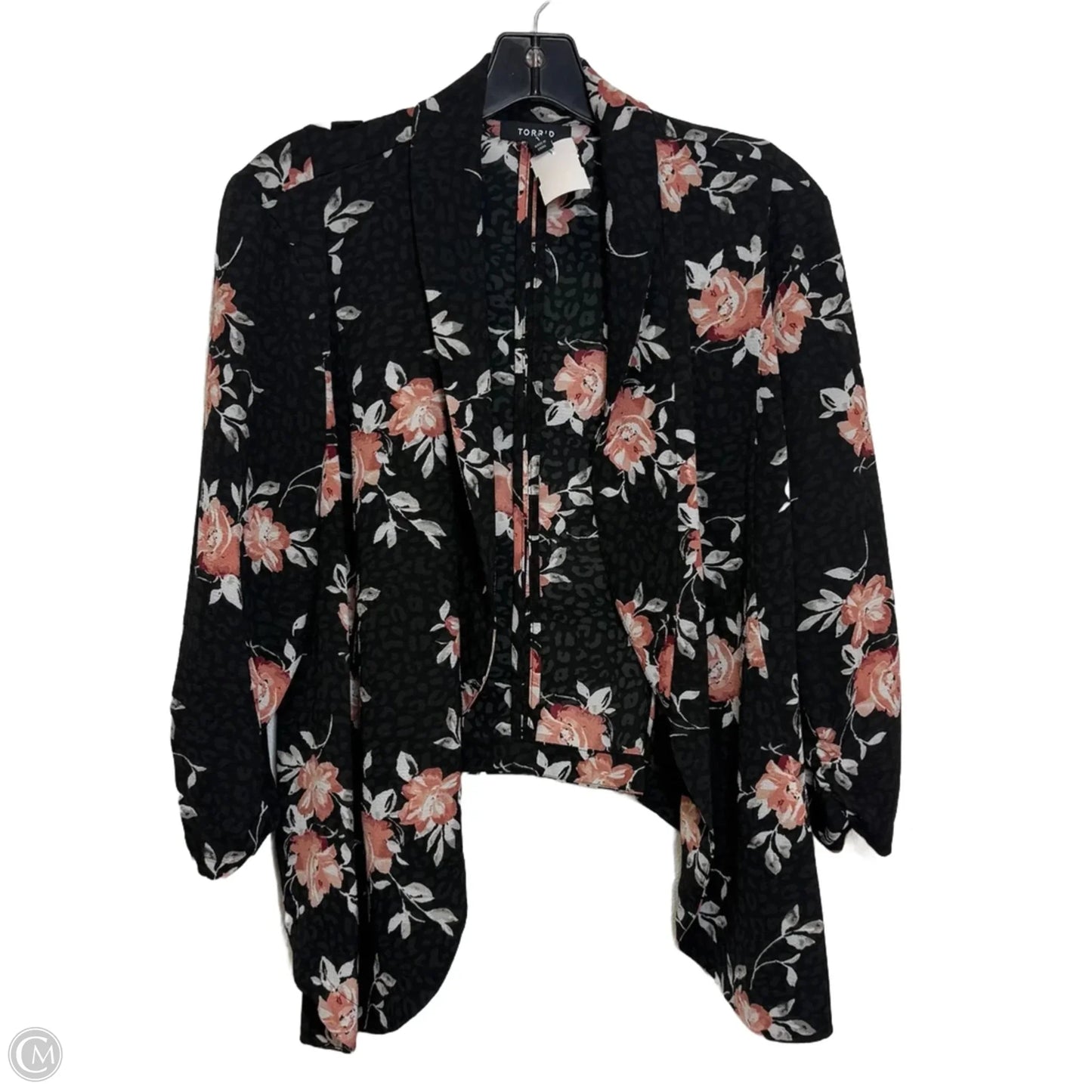 Cardigan By Torrid In Floral Print, Size: 1x