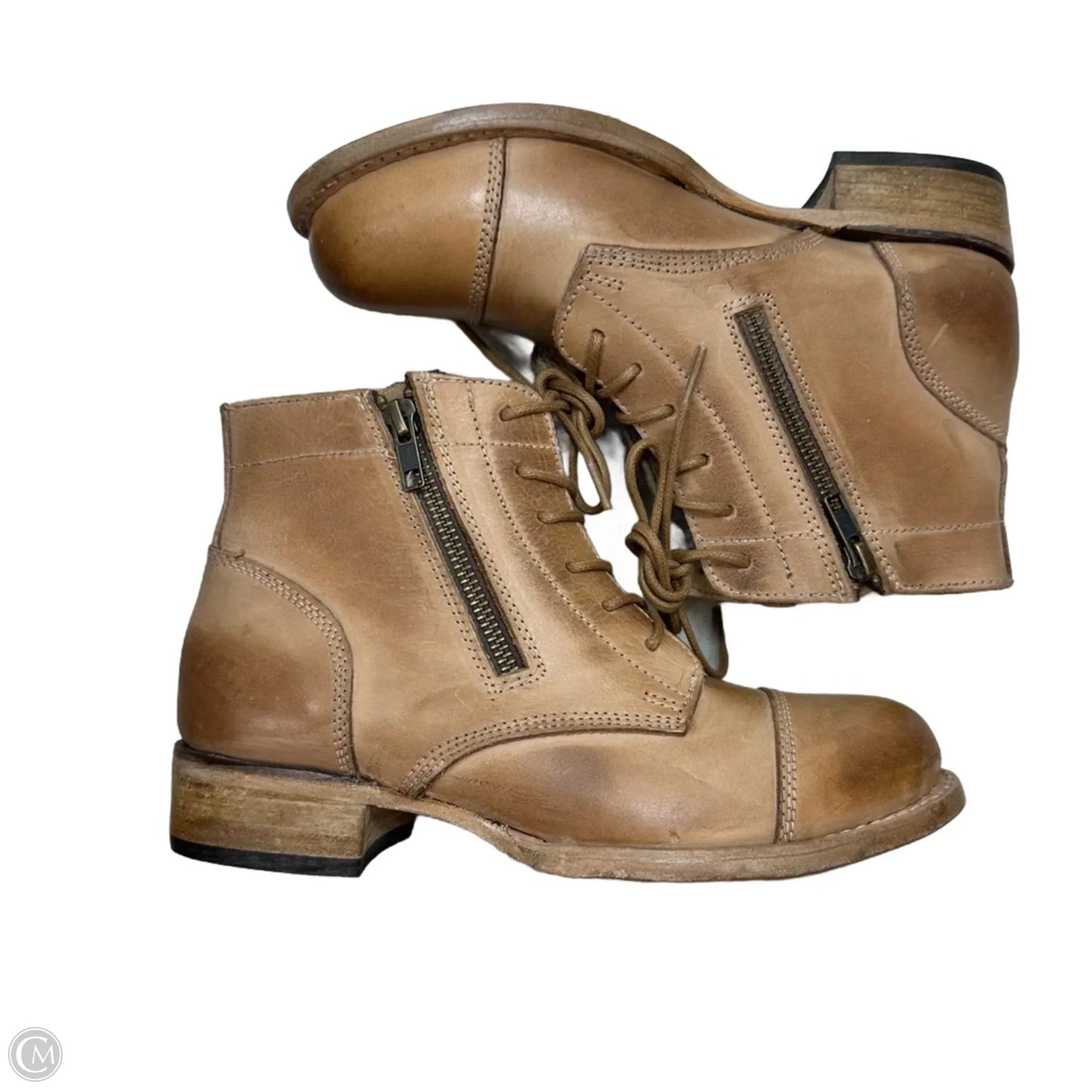 Boots Ankle Heels By Freebird In Tan, Size: 8