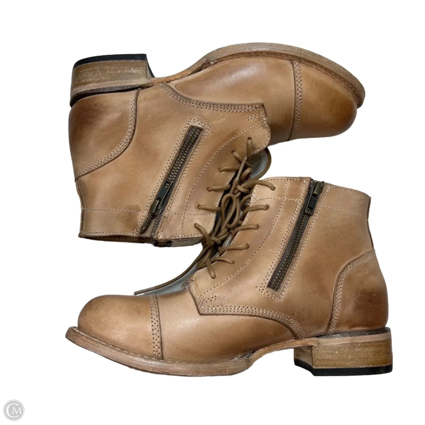 Boots Ankle Heels By Freebird In Tan, Size: 8