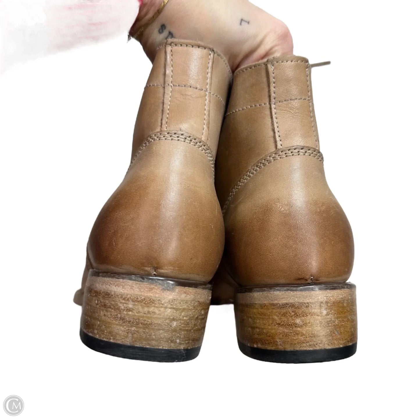 Boots Ankle Heels By Freebird In Tan, Size: 8