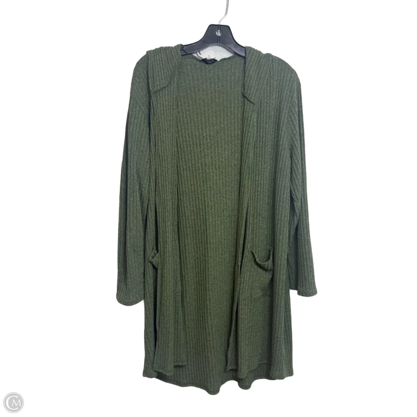 Cardigan By Double Zero In Green, Size: 1x