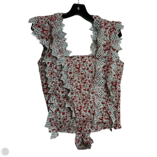 Top Sleeveless By Blue Tassel In Floral Print, Size: S
