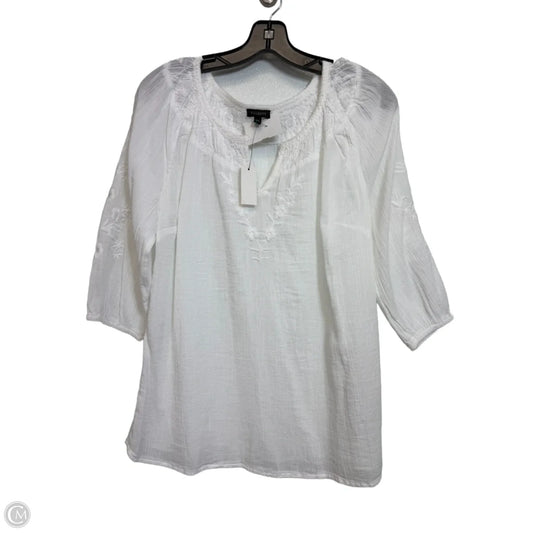Top Short Sleeve By Talbots In White, Size: Xs