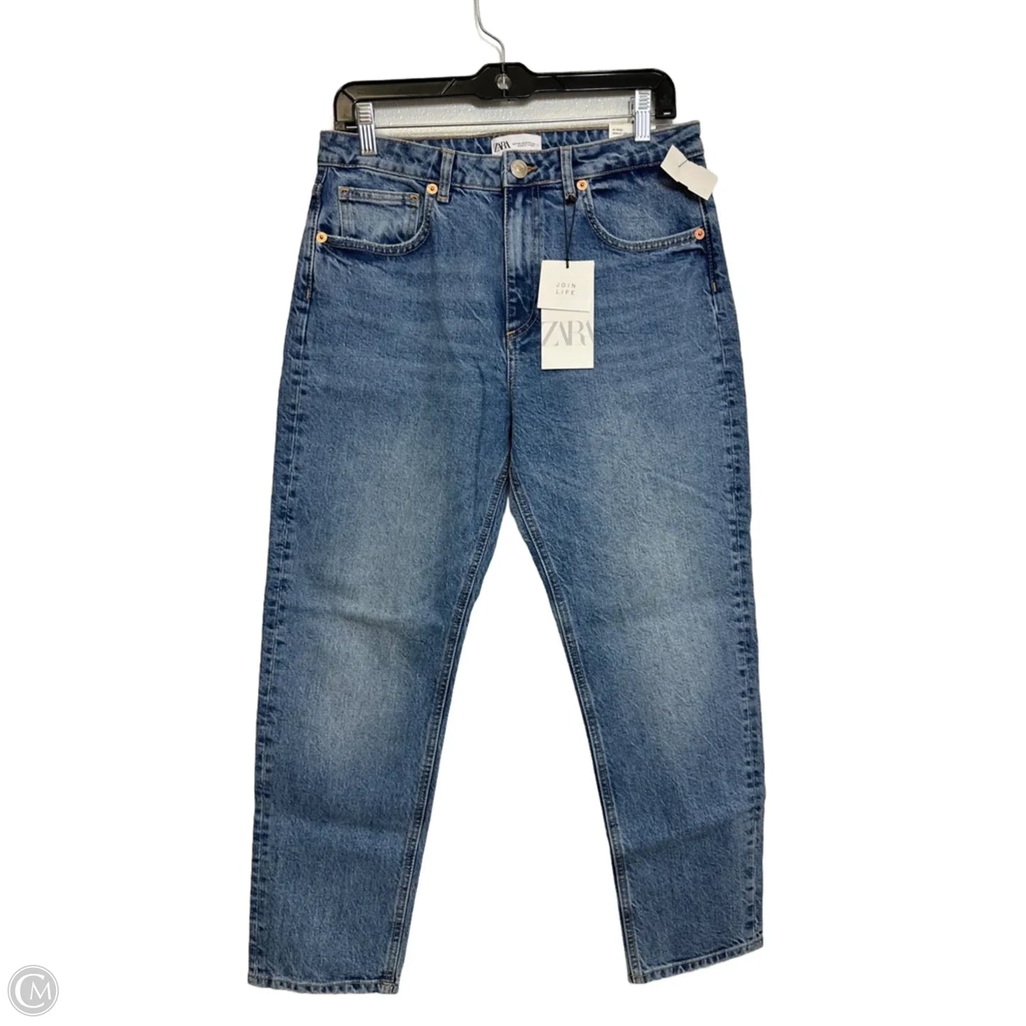 Jeans Cropped By Zara In Blue Denim, Size: 8