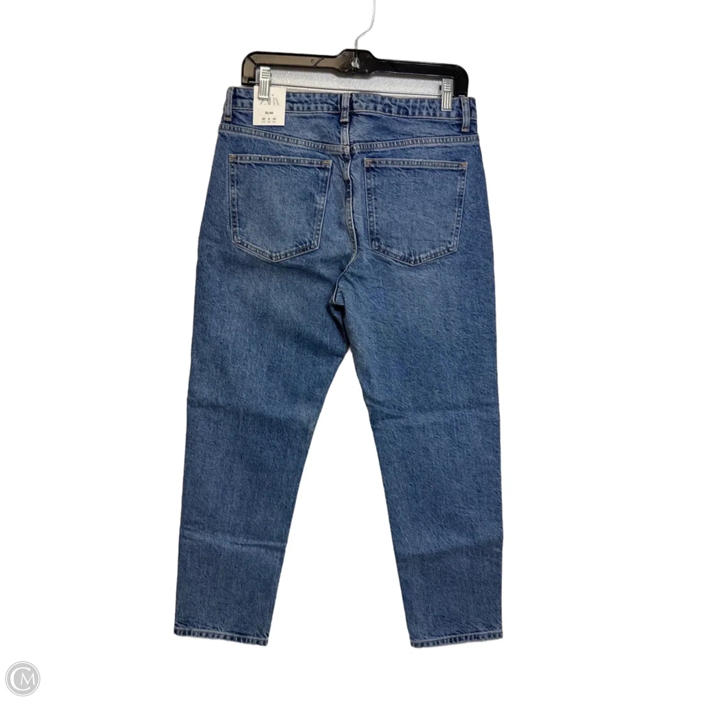 Jeans Cropped By Zara In Blue Denim, Size: 8