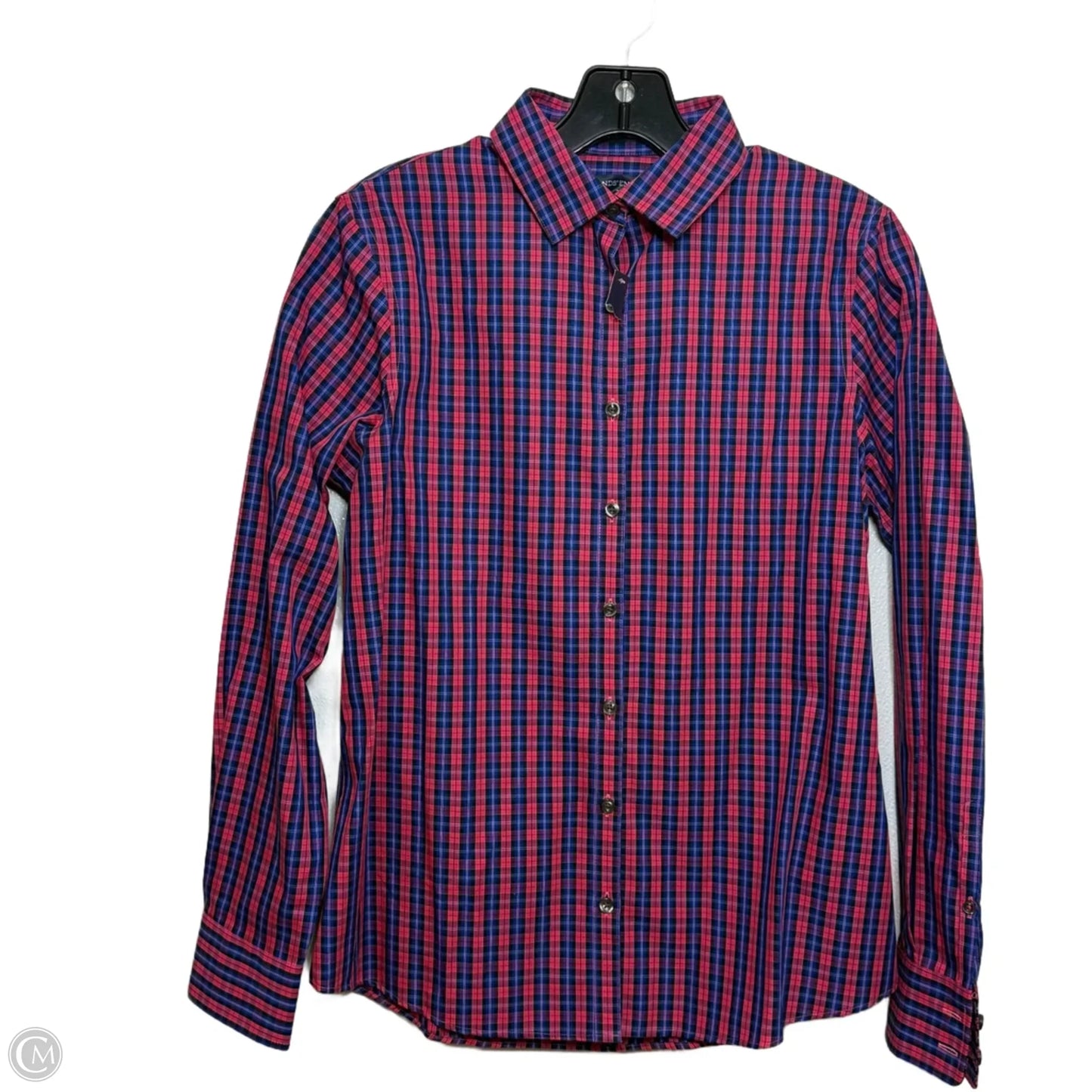 Top Long Sleeve By Lands End In Plaid Pattern, Size: Xs