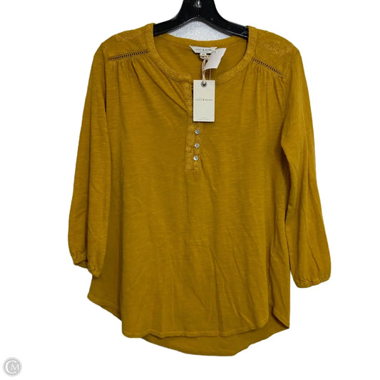 Top Long Sleeve By Lucky Brand In Yellow, Size: S