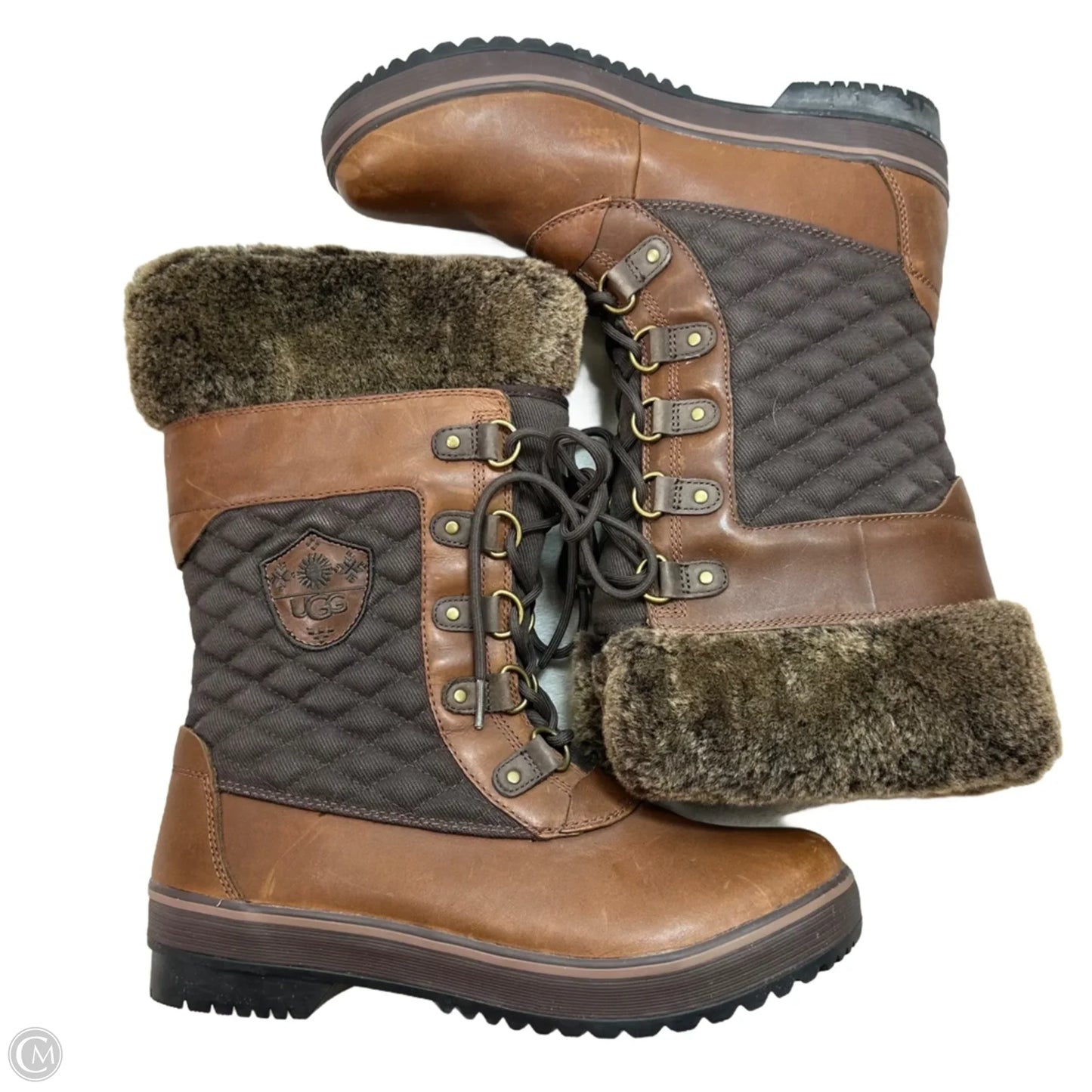 Boots Designer By Ugg In Brown, Size: 11