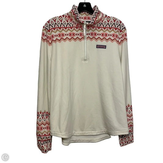 Sweatshirt Collar By Vineyard Vines In Cream, Size: L