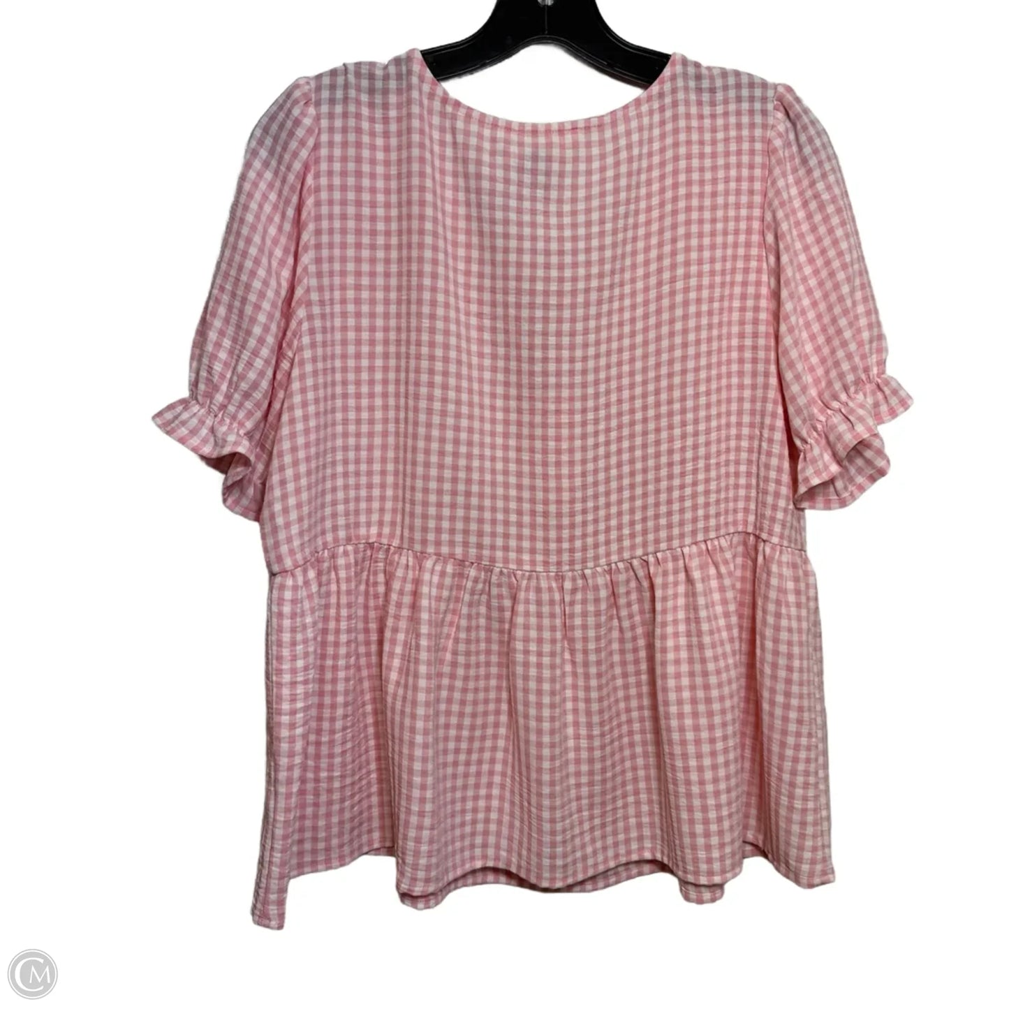 Top Short Sleeve By Tamara H In Pink & White, Size: S