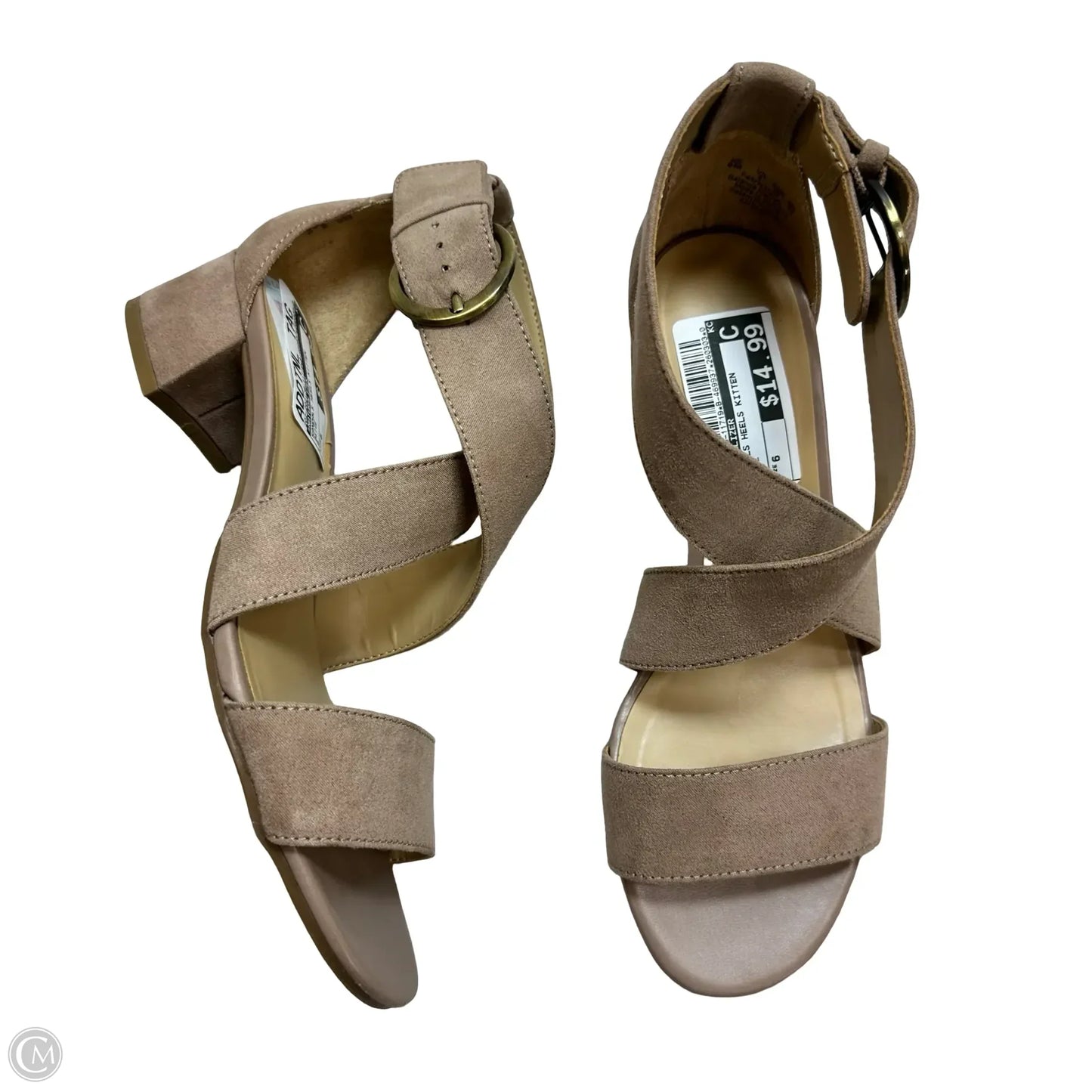 Sandals Heels Kitten By Naturalizer In Beige, Size: 6