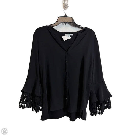 Top 3/4 Sleeve By Chicos In Black, Size: M