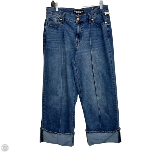 Jeans Cropped By BLUE REVIVAL  In Blue Denim, Size: 10