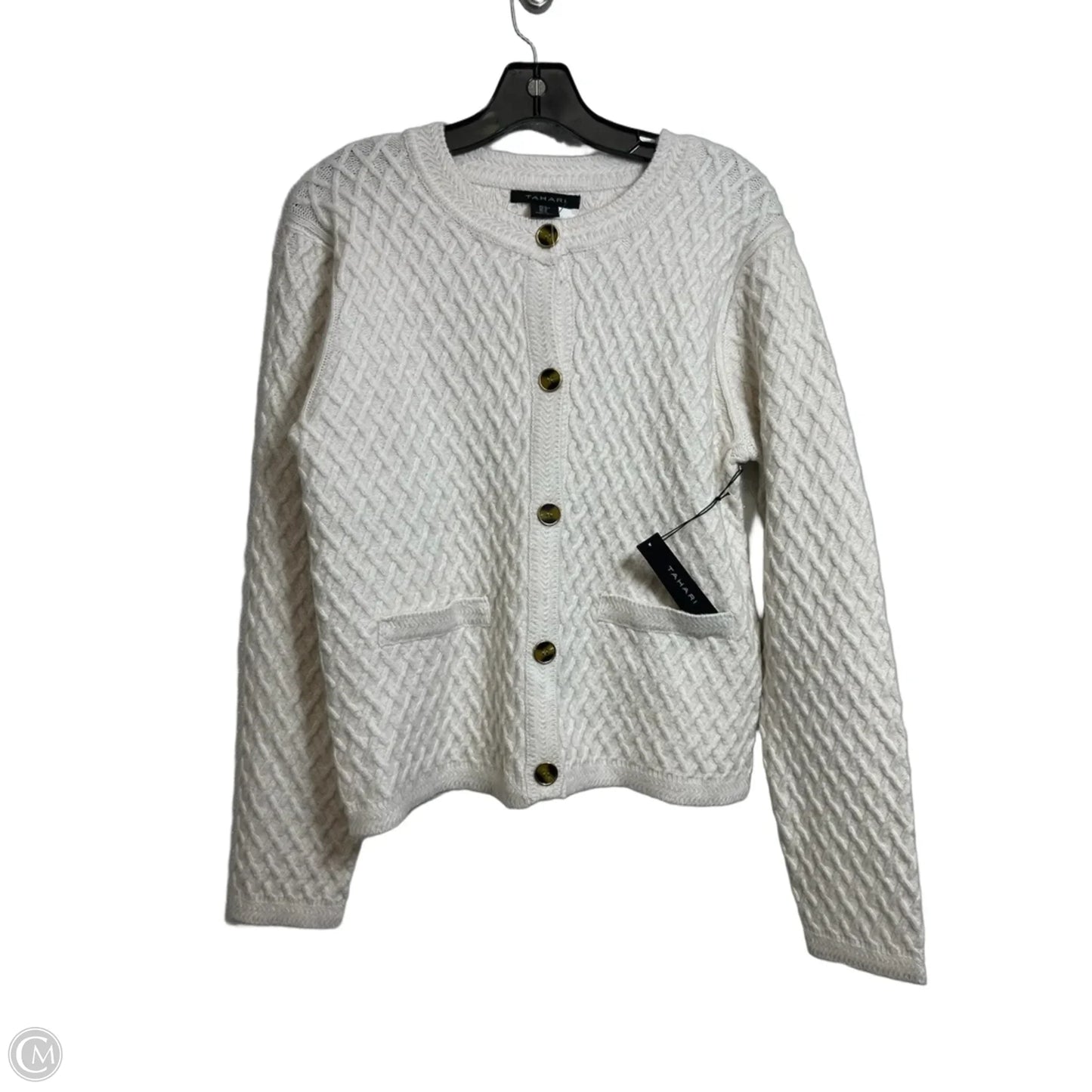 Cardigan By Tahari In Ivory, Size: M