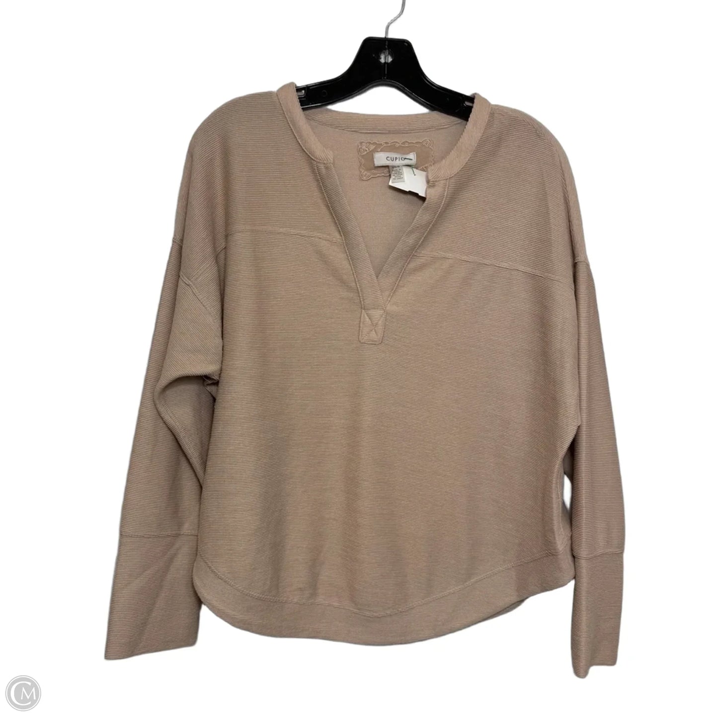 Top Long Sleeve By Cupio In Beige, Size: L