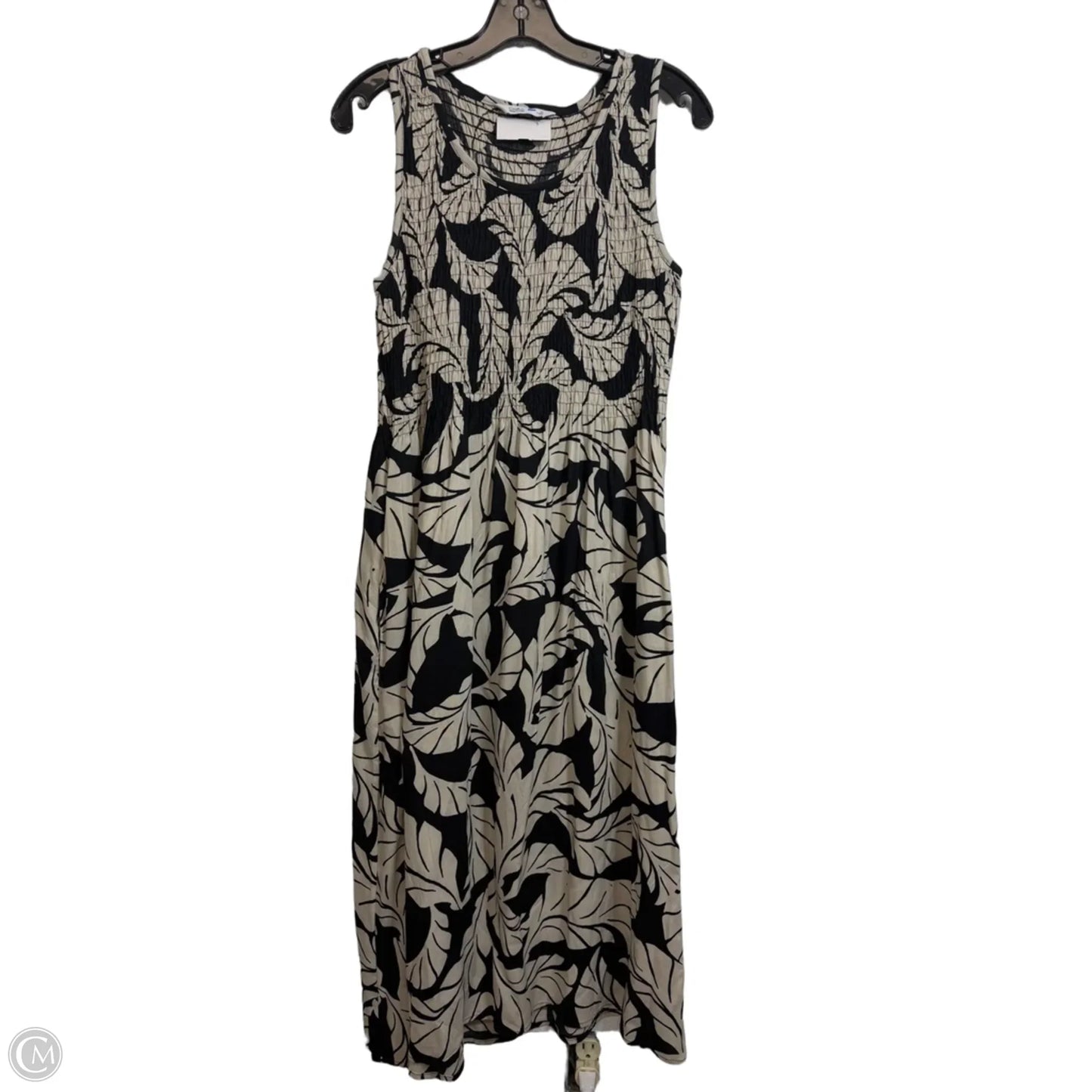 Dress Casual Midi By Croft And Barrow In Black & Cream, Size: M