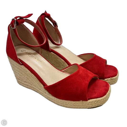 Shoes Heels Wedge By Allegra K In Red, Size: 8.5