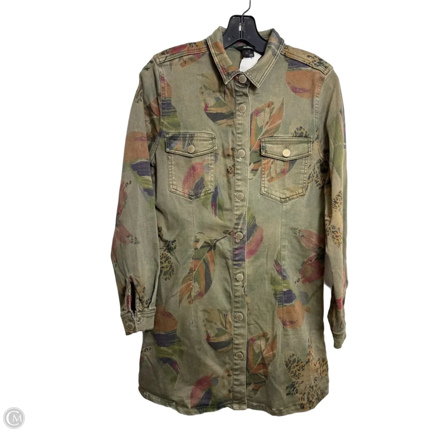 Jacket Denim By Clothes Mentor In Green, Size: M